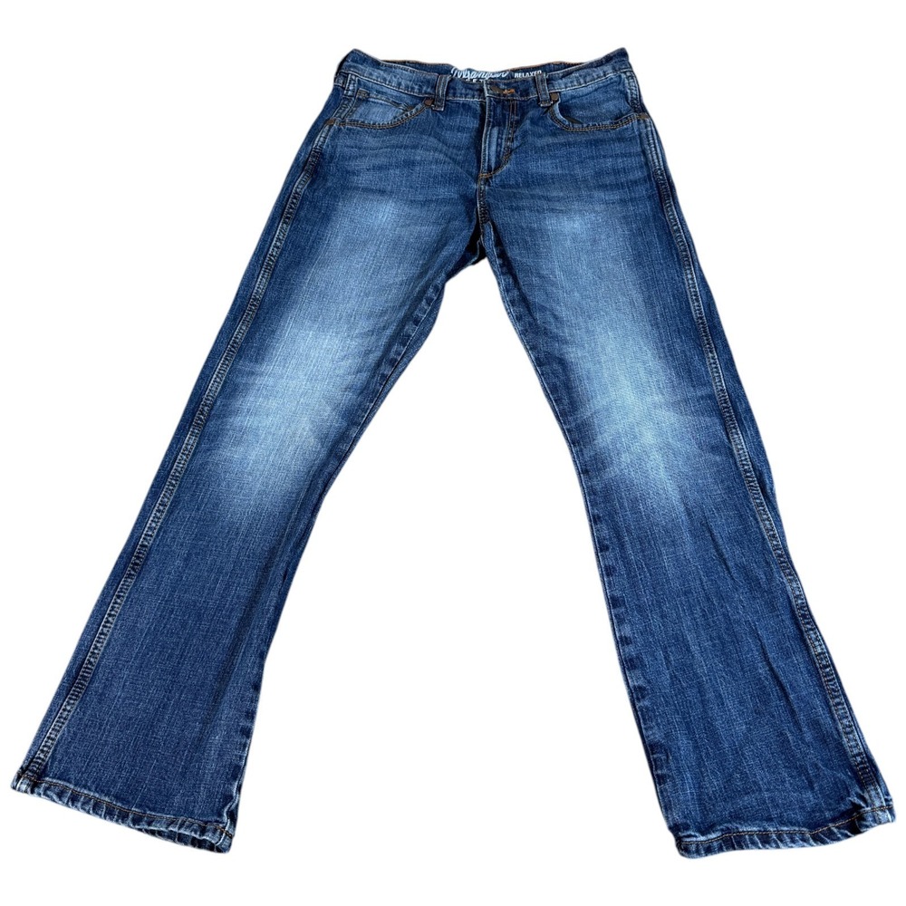 Wrangler‎ Retro Relaxed Bootcut Jeans Mens 31x29.5 Blue Denim Logo Medium Wash